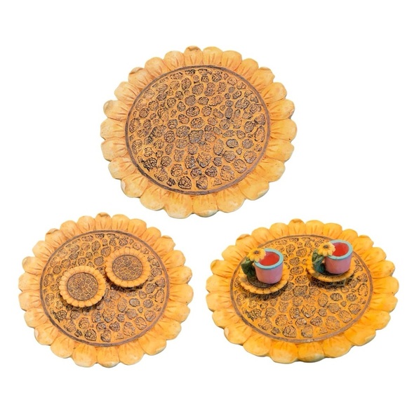 Vintage Tea Set Young’s 1996 Miniature Bunny Sunflower Tray 1996 Retro 8 Pieces - Picture 13 of 16